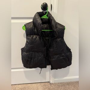 Black puffer vest
